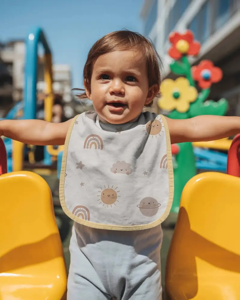 Baby With Absorbent Cleaning Easy Bib Mockup For Infant Playtime And Mealtime Use