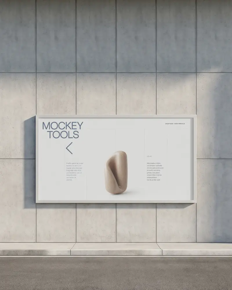 Blank Urban Billboard Mockup On Concrete Wall For Advertising Promotion And Marketing