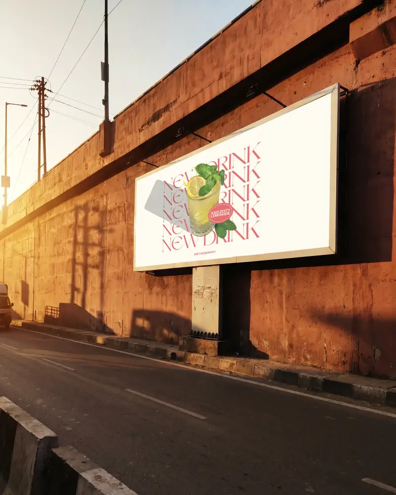 Street Side Large Blank Billboard Mockup For Urban Advertising And Marketing Campaigns