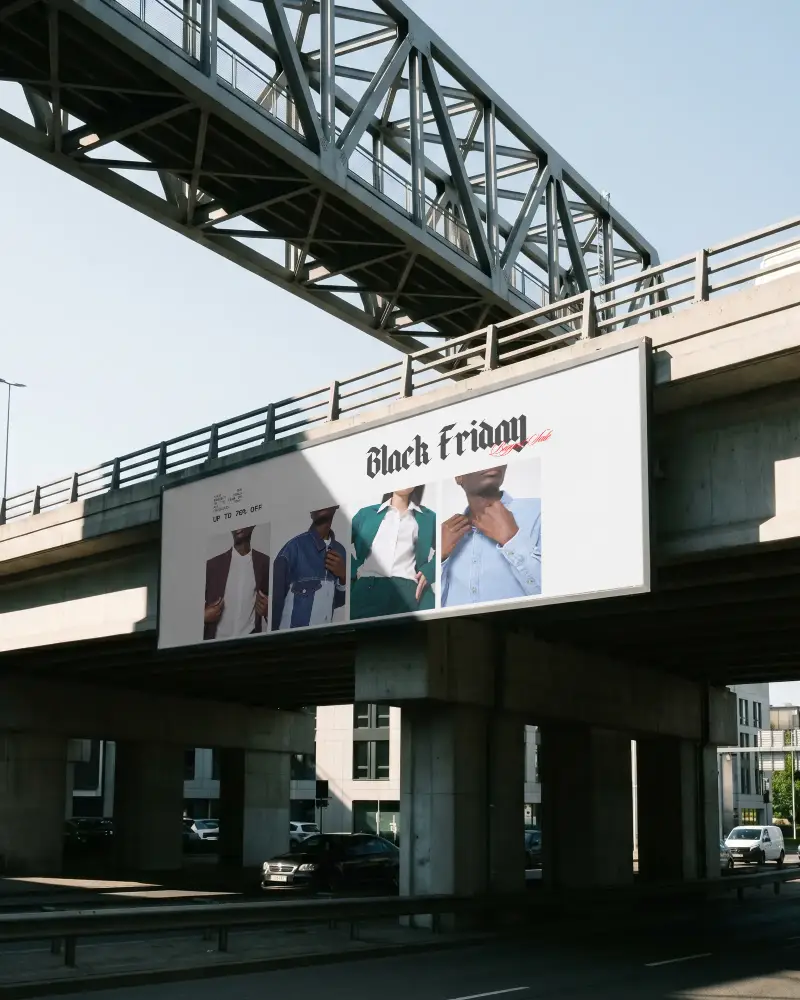 Wide Blank Billboard Mockup On Concrete Bridge Ideal For Marketing Campaigns