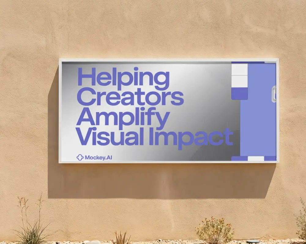 Blank Outdoor Wall Mounted Billboard Mockup With Texture Background For Advertising