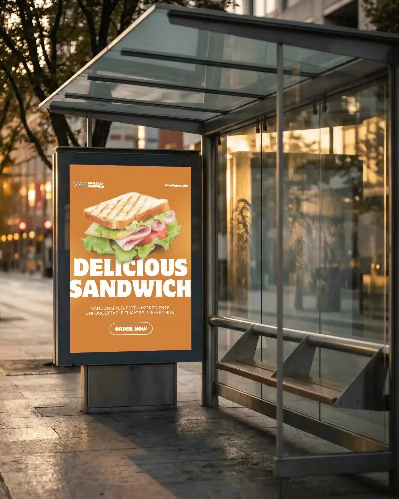 Modern Transit Shelter Billboard Mockup For Effective Public Transportation Advertisement
