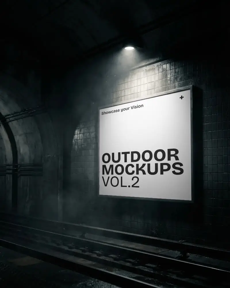 Underground Train Platform Billboard Mockup Blank Urban Commute Advertising Space