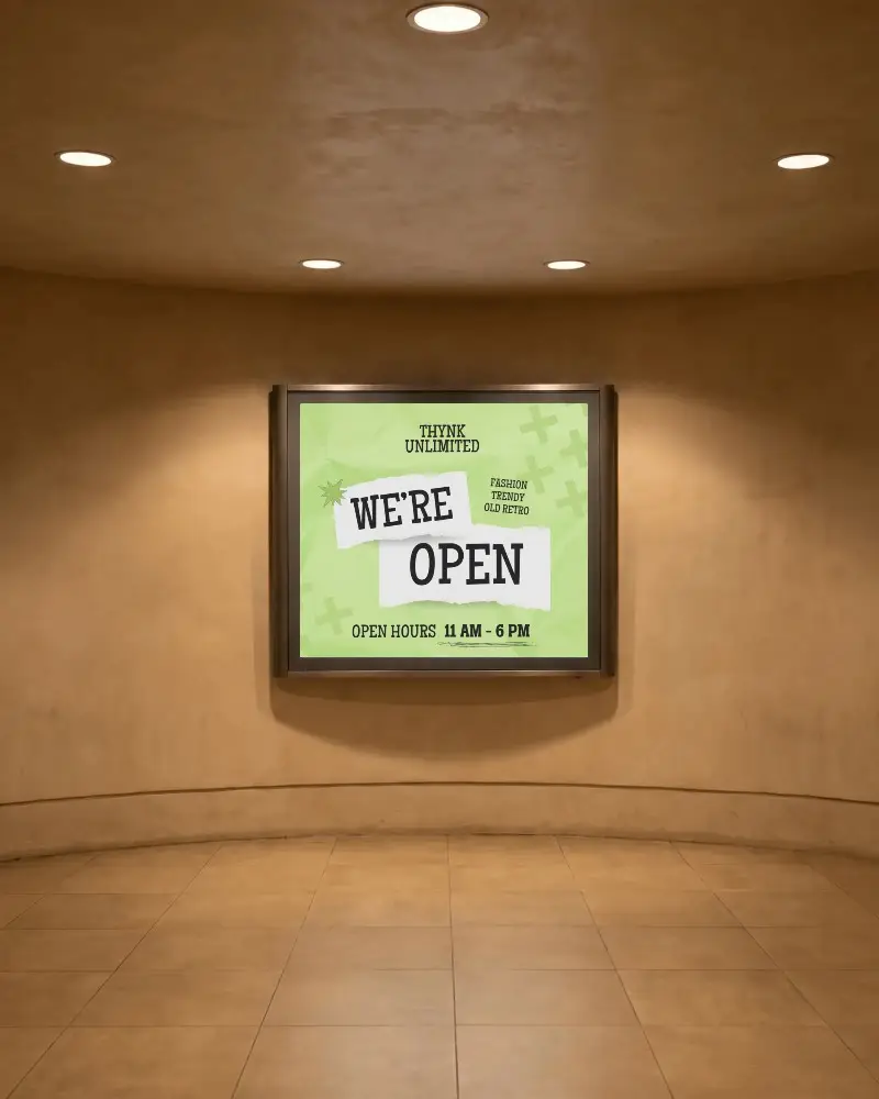 Modern Indoor Billboard Display For Advertisement And Promotional Content Showcase
