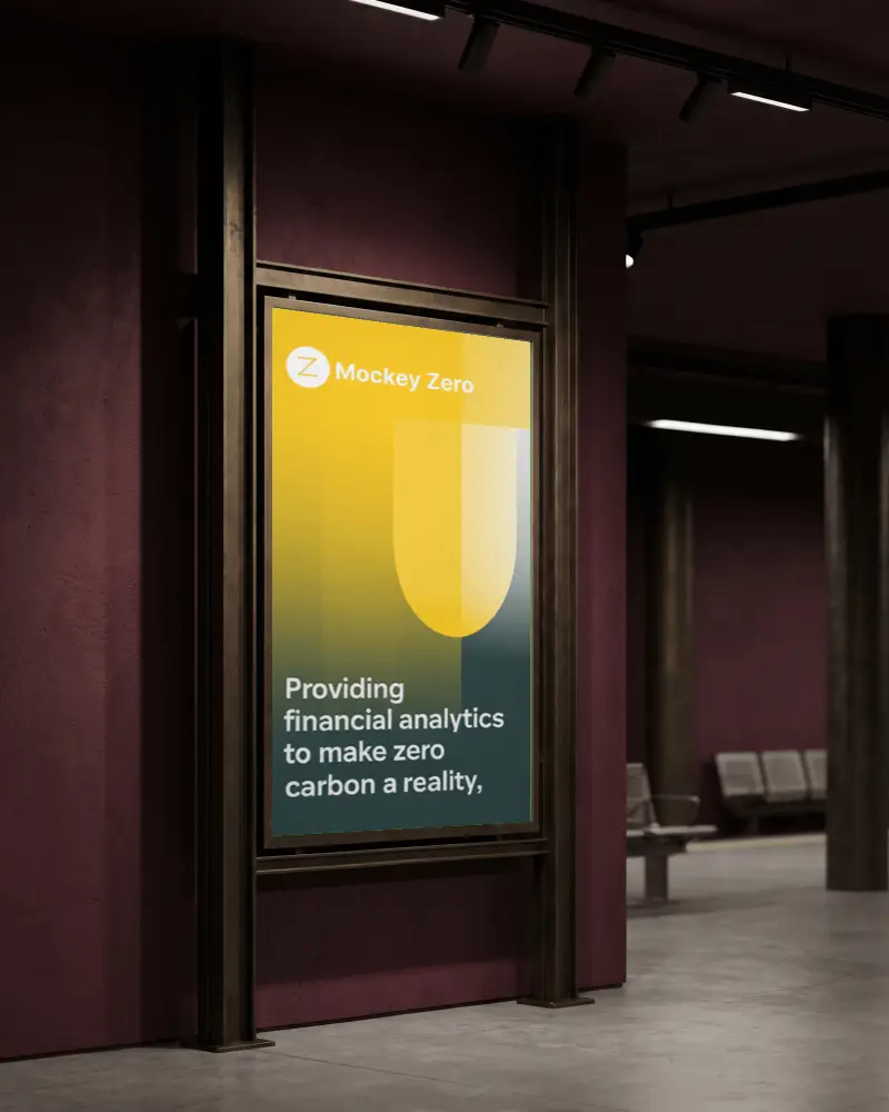 Indoor Subway Station Billboard Mockup With Empty Space For Advertisement Display