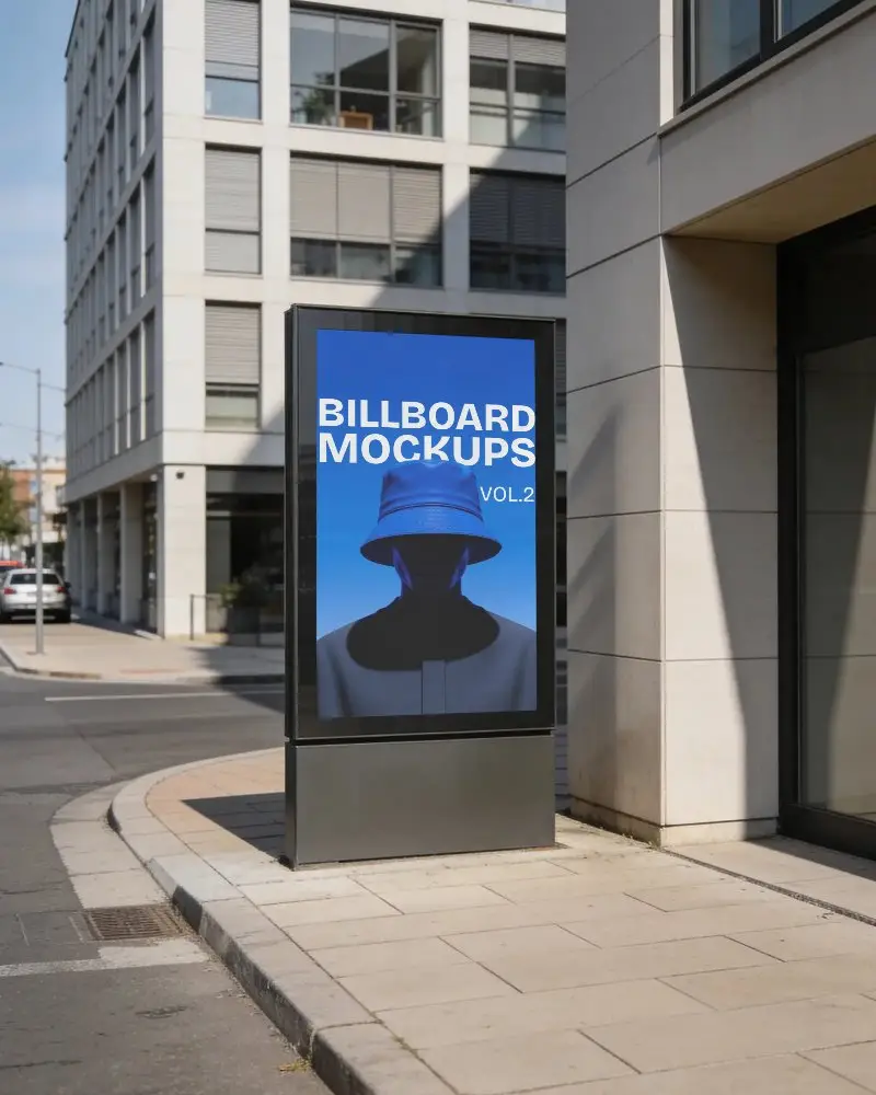 Urban Street Billboard Mockup For Advertising With Empty Display Space Outdoor Promo