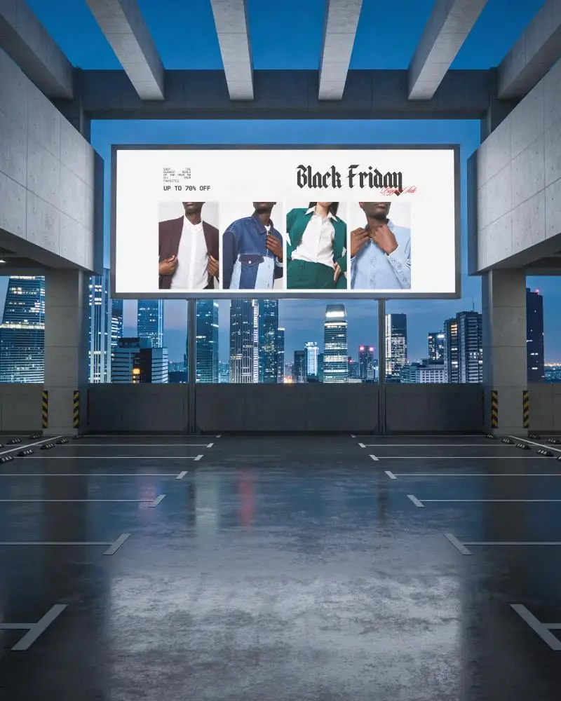 Urban Rooftop Billboard Mockup Empty Space For Advertising Campaigns Cityscape View