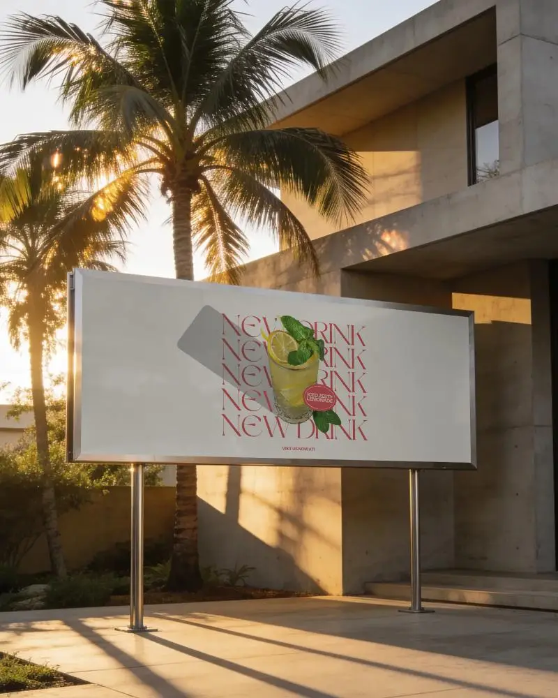 Outdoor Urban Billboard Mockup For Large Scale Visual Advertising In Modern Commercial Spaces
