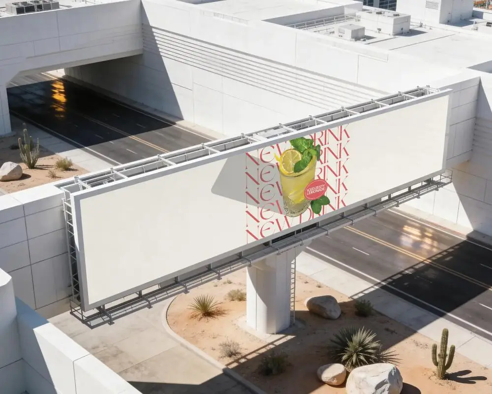 Overhead Highway Billboard Mockup Ready For Advertisement Showcase Infrastructure Design