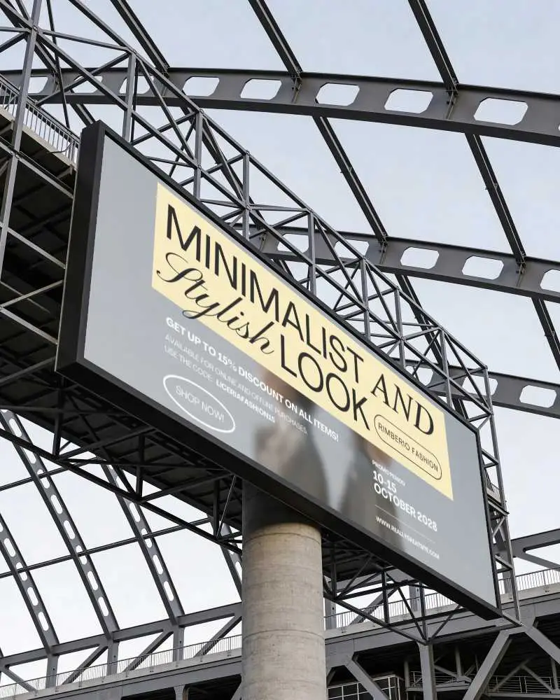 Large Blank Billboard Mockup On Urban Metal Structure High Resolution Display Design
