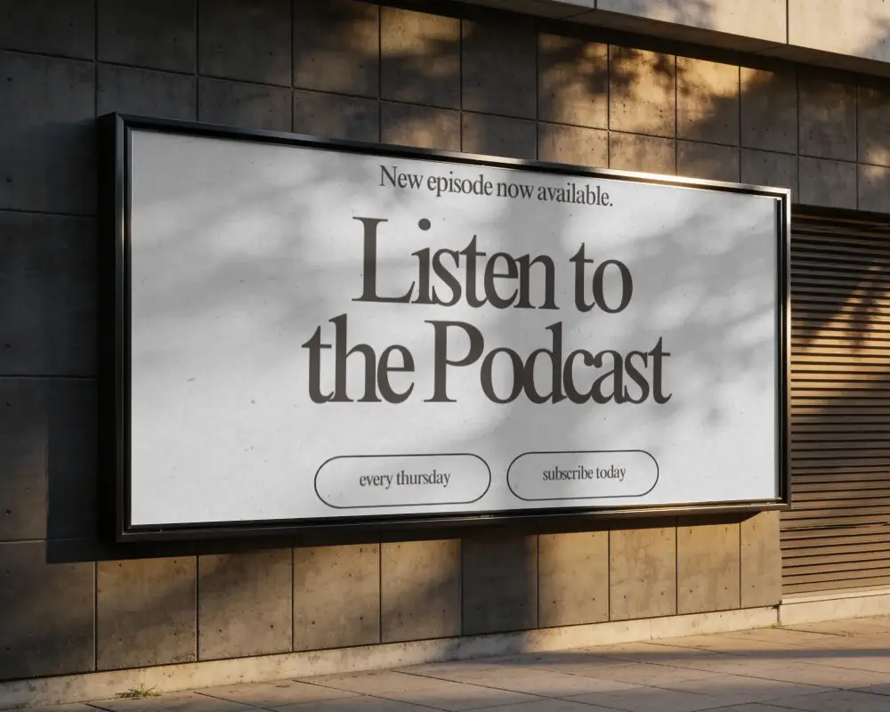 Realistic Street Billboard Mockup For Advertising Display In Architectural Cityscape Setting