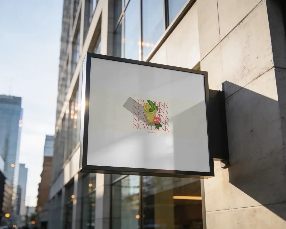 Modern City Building Exterior Commercial Billboard Mockup For Advertising Outdoor Promotion