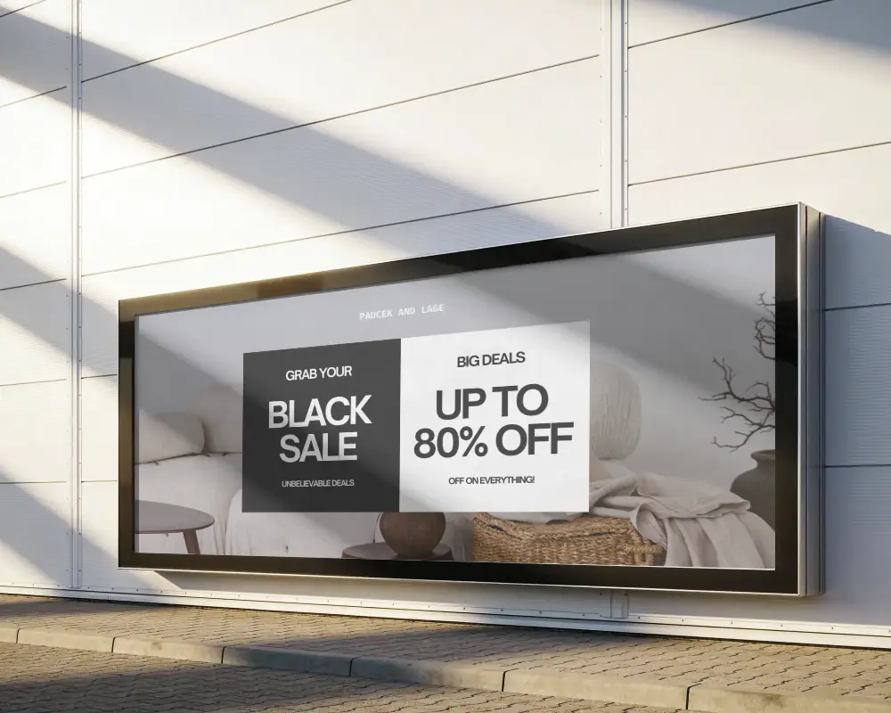 Modern Urban Outdoor Billboard Mockup For Commercial Advertisement Promotion