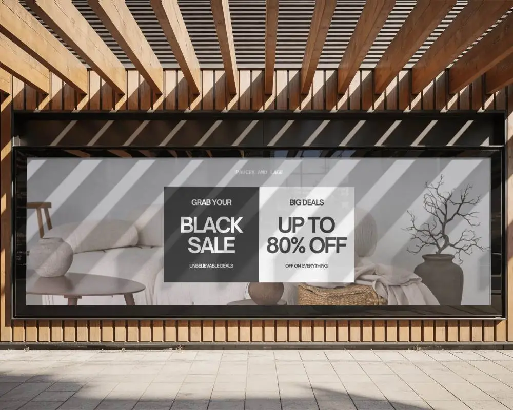 Urban Outdoor Billboard Mockup With Shadow Pattern On Empty Display For Advertising