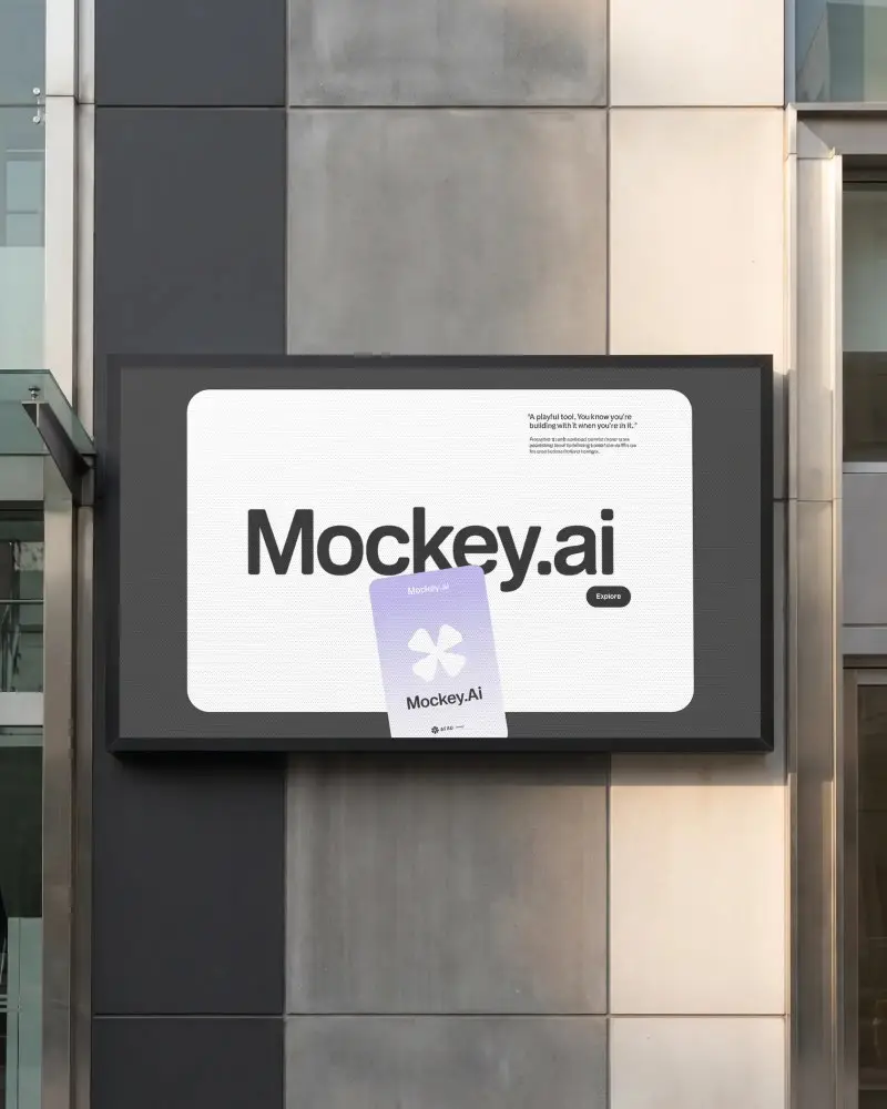 Street Level Billboard Mockup For Marketing Advertising In Urban Environment Exterior