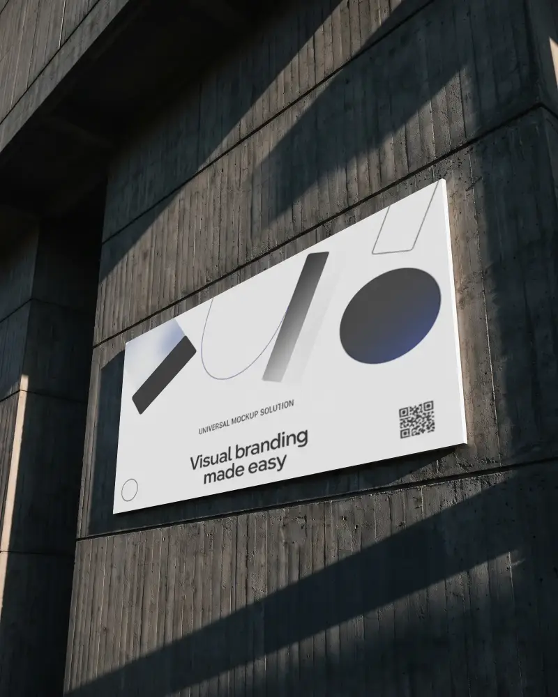Blank Horizontal Billboard Mockup On Modern Urban Building Exterior For Advertising