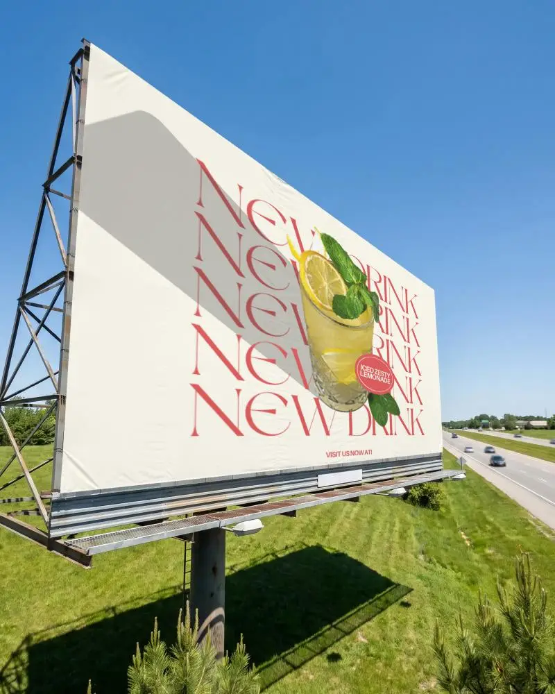 Large Outdoor Billboard Mockup Highway Advertisement Display Blank Space