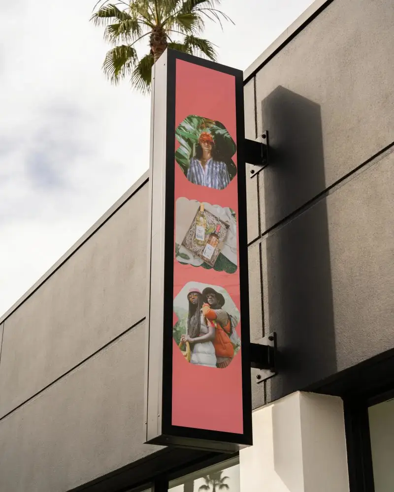 Vertical Outdoor Billboard Mockup Attached To Modern Building Wall For Advertising Space