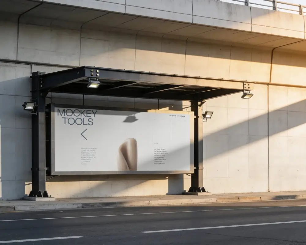 Urban Outdoor Advertising Billboard Mockup On City Street For Marketing Campaign Display