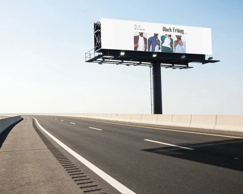 Highway Billboard Mockup Empty Advertisement Space For Marketing Campaigns