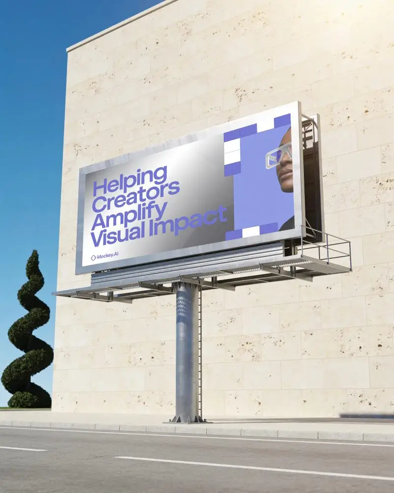 Urban Billboard Mockup With Empty White Space For Brand Promotion Display