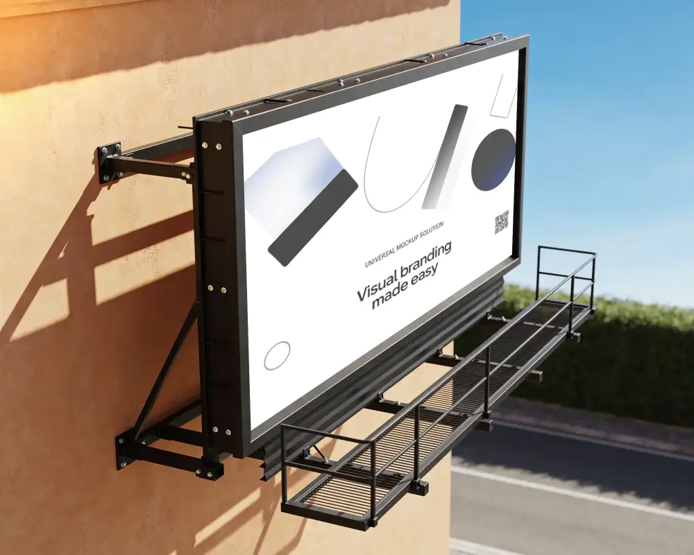 Urban Billboard Mockup On Building Wall For Promotional Event And Brand Awareness