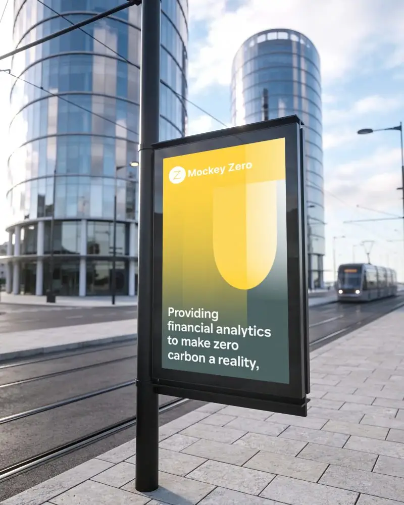 Modern Street Billboard Mockup For Outdoor Public Transport Advertising Design Display