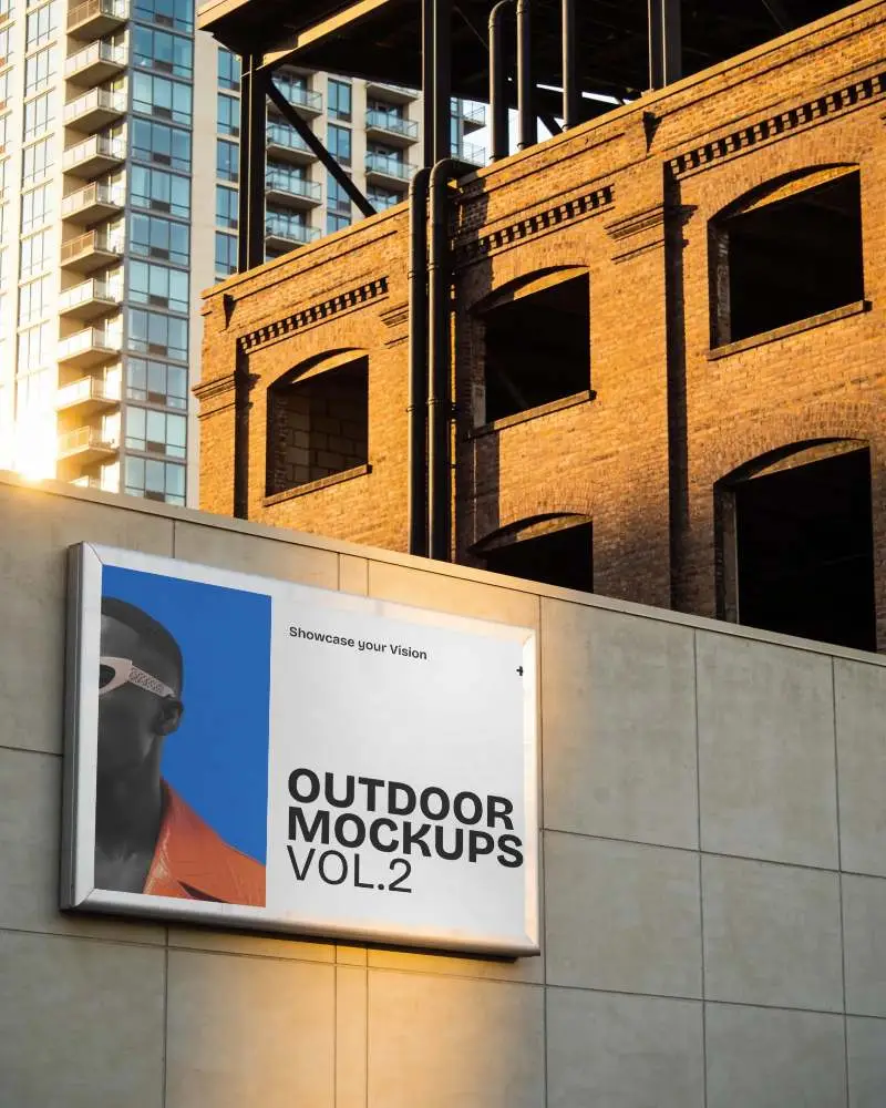 Urban Outdoor Billboard Mockup For Advertising On Modern Building Wall
