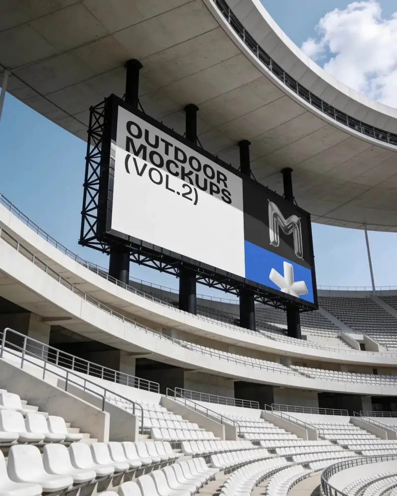 Stadium Billboard Mockup For Sports Advertising Campaigns And Live Event Promotions