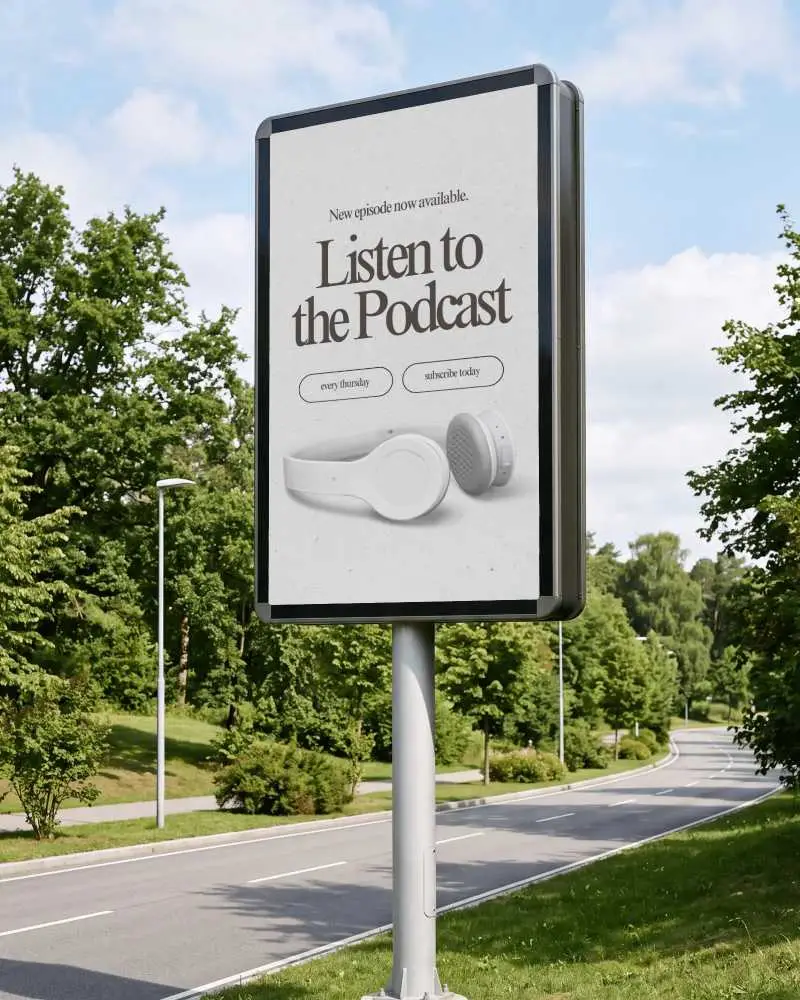 Blank Urban Billboard Mockup Outdoor Advertising Display Street Side Promotion Space