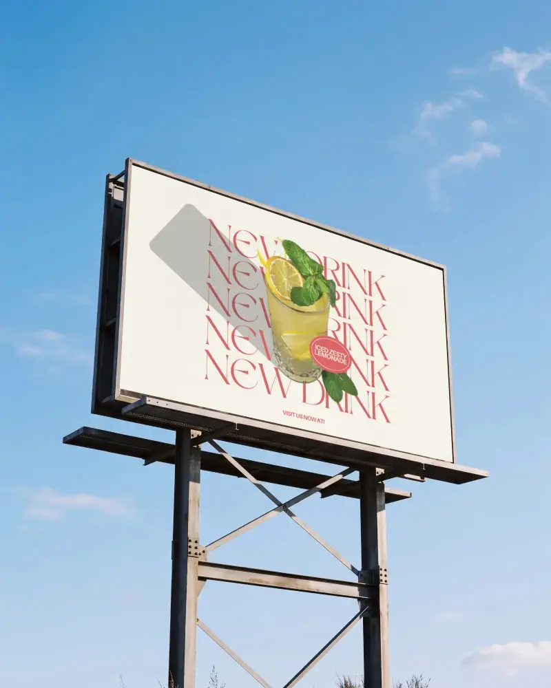 Blank Billboard Mockup Outdoor Advertisement Empty Display Promotional Space Blue Sky