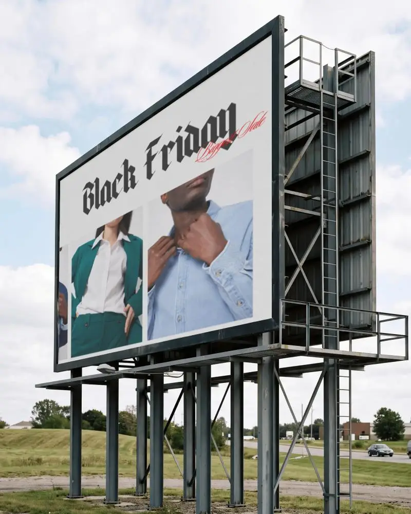 Large Outdoor Advertising Billboard Mockup Blank Space For Marketing And Promotional Content