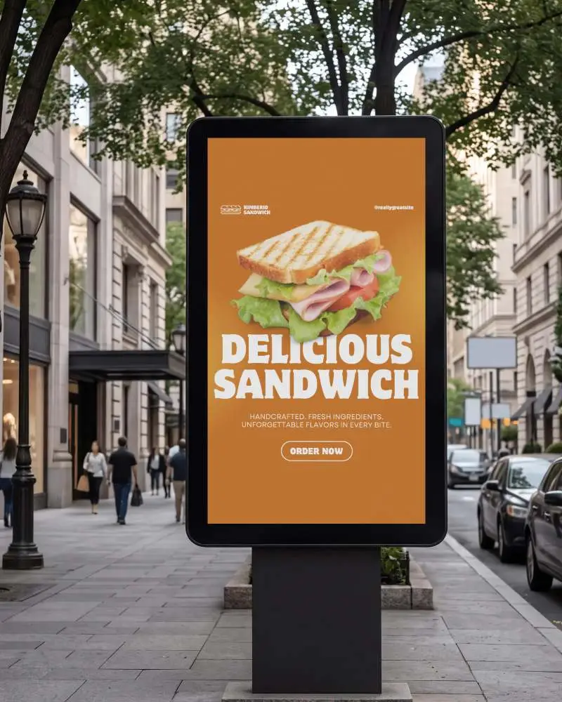 Urban Street Digital Billboard Mockup For Advertising And Marketing Campaigns Display