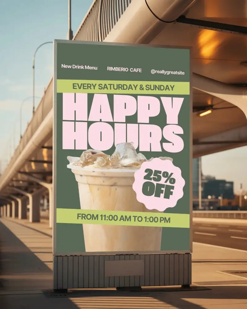 Blank Billboard Mockup Urban Street Pedestrian Advertising Space Outdoor Promotion