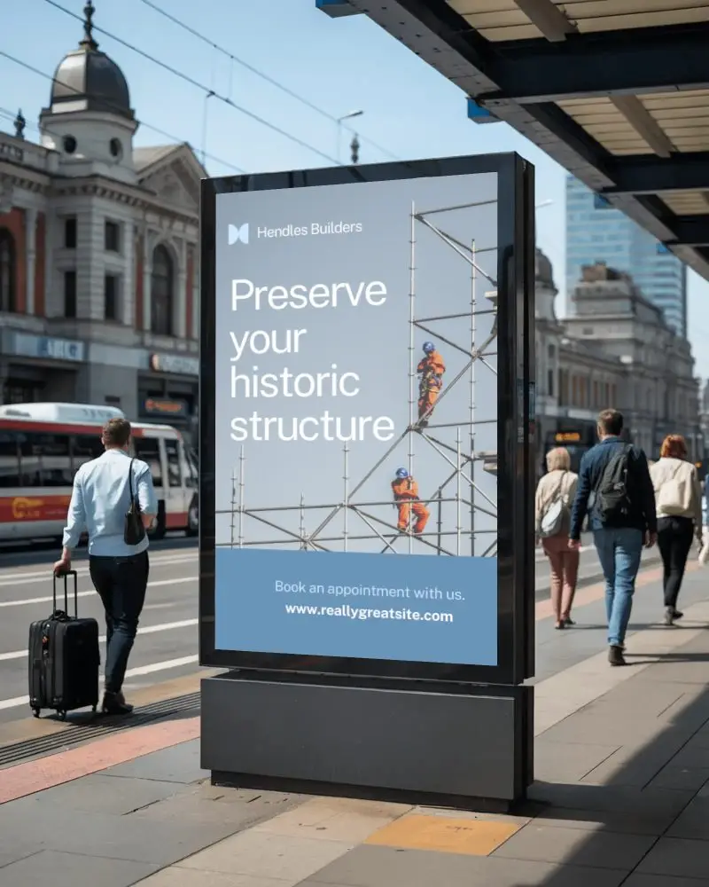 City Sidewalk Outdoor Billboard Mockup Template For Visual Communication