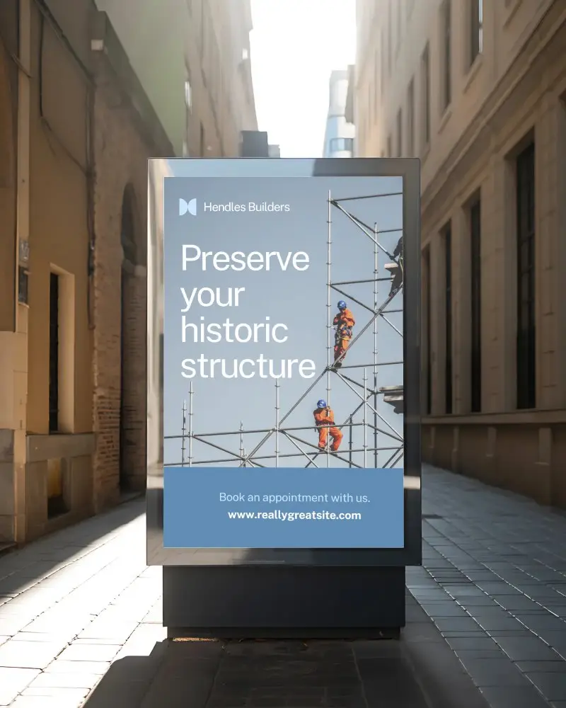 Vertical Blank Billboard Mockup Outdoor Cityscape Promotion Screen Template