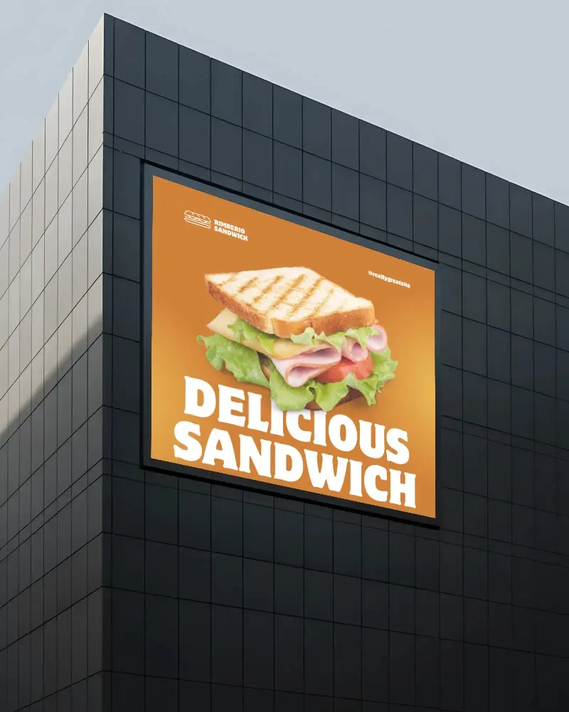 Modern Building Outdoor Advertising Billboard Mockup Digital Brand Promotion Display