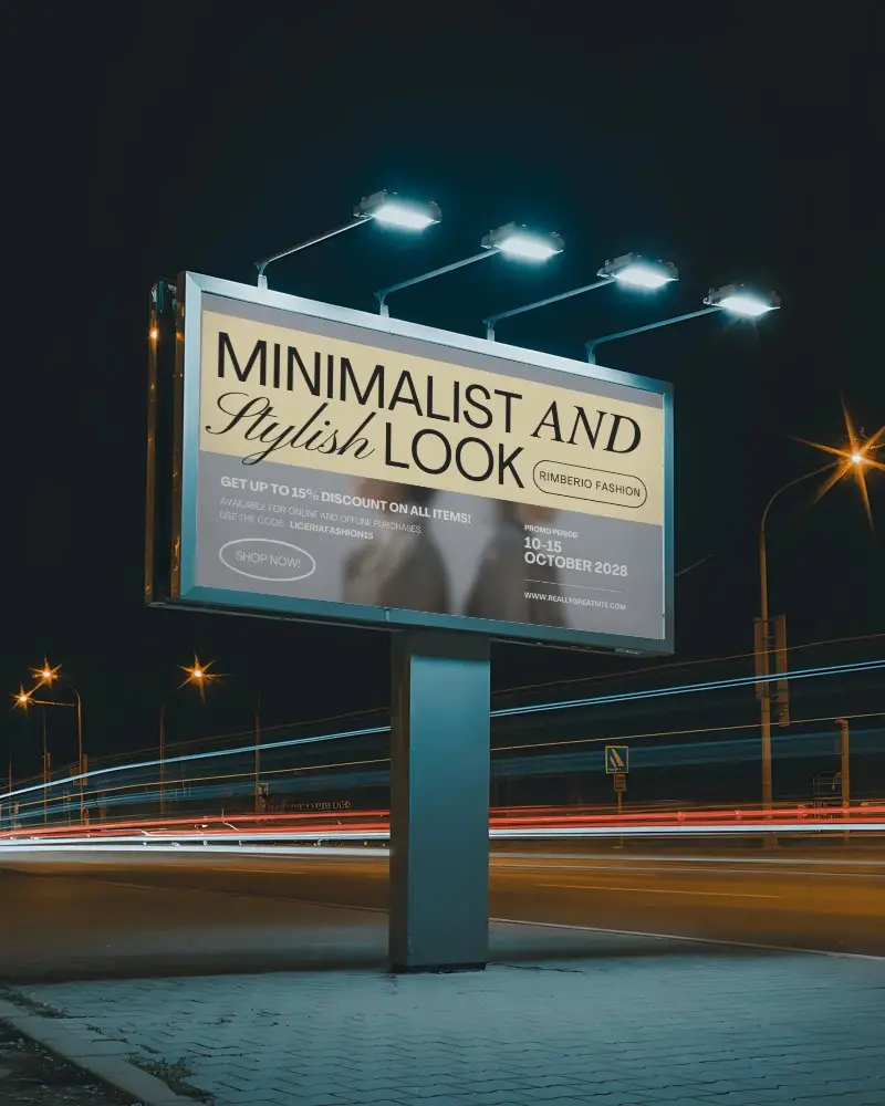 Illuminated Nighttime Billboard Mockup Advertisement Street For Effective Marketing Visibility