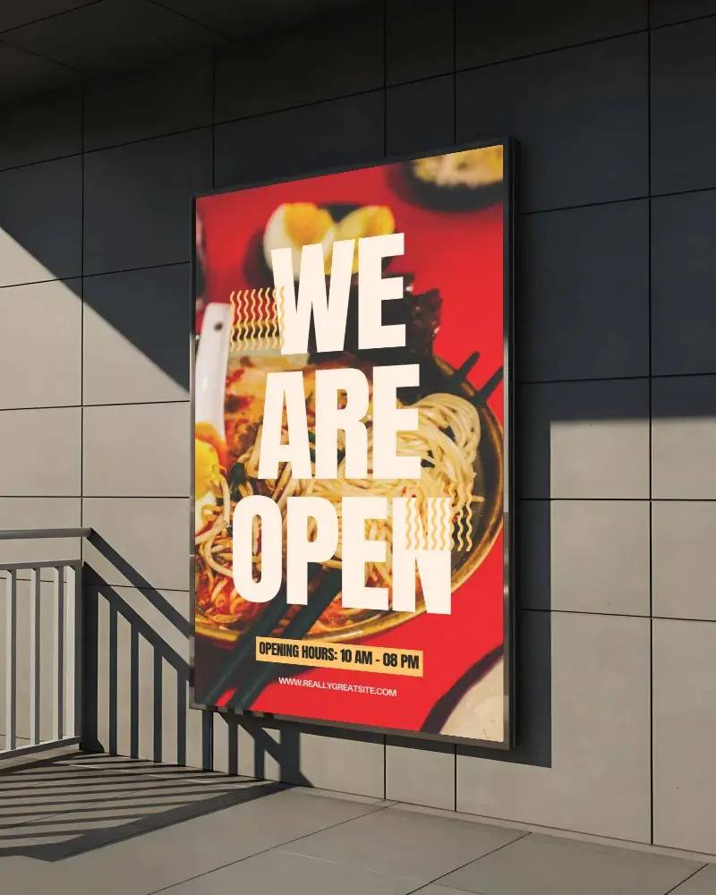 Urban Staircase Architectural Exterior Wall Billboard Mockup With Clean Minimal Frame