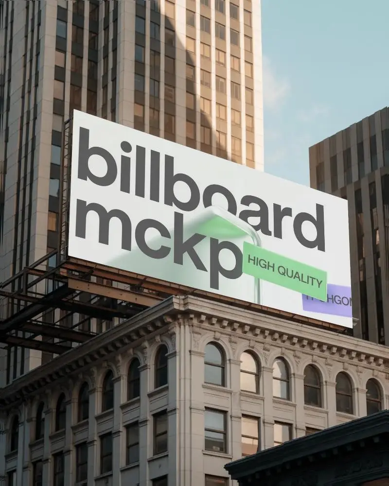 Modern City Billboard Mockup Ideal For Brand Visibility And Public Announcement