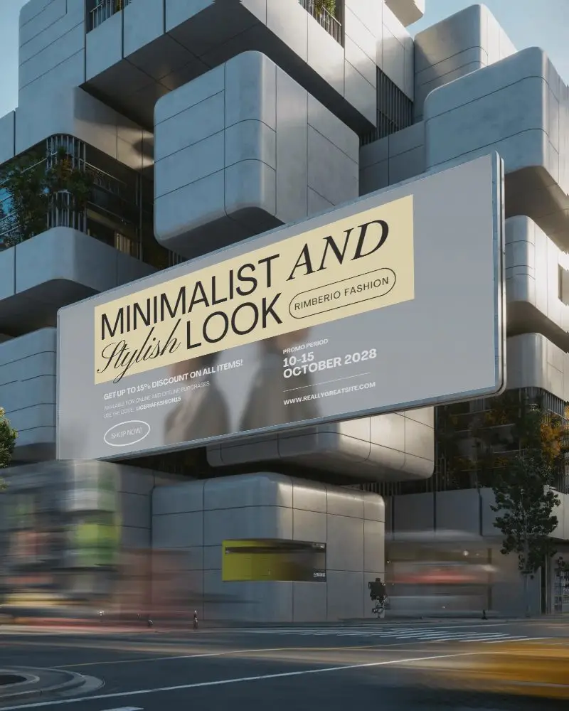 Modern Urban Billboard Mockup With Empty Space For Advertisement Display Outdoor Promotion