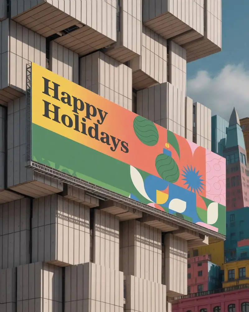 Urban Billboard Mockup On Modern Building Wall For Advertising Display Use