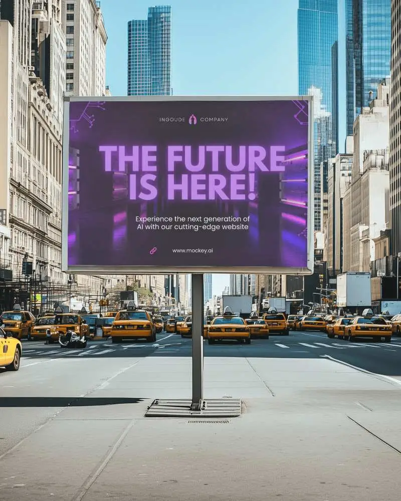 City Billboard Template Mockup Traffic Jam Maximum Exposure Advertising Space