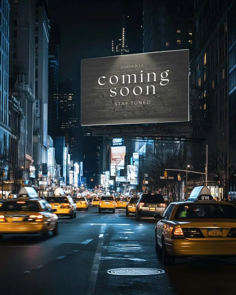 Billboard Mockup Vibrant City Night Ideal For Professional Advertising Content