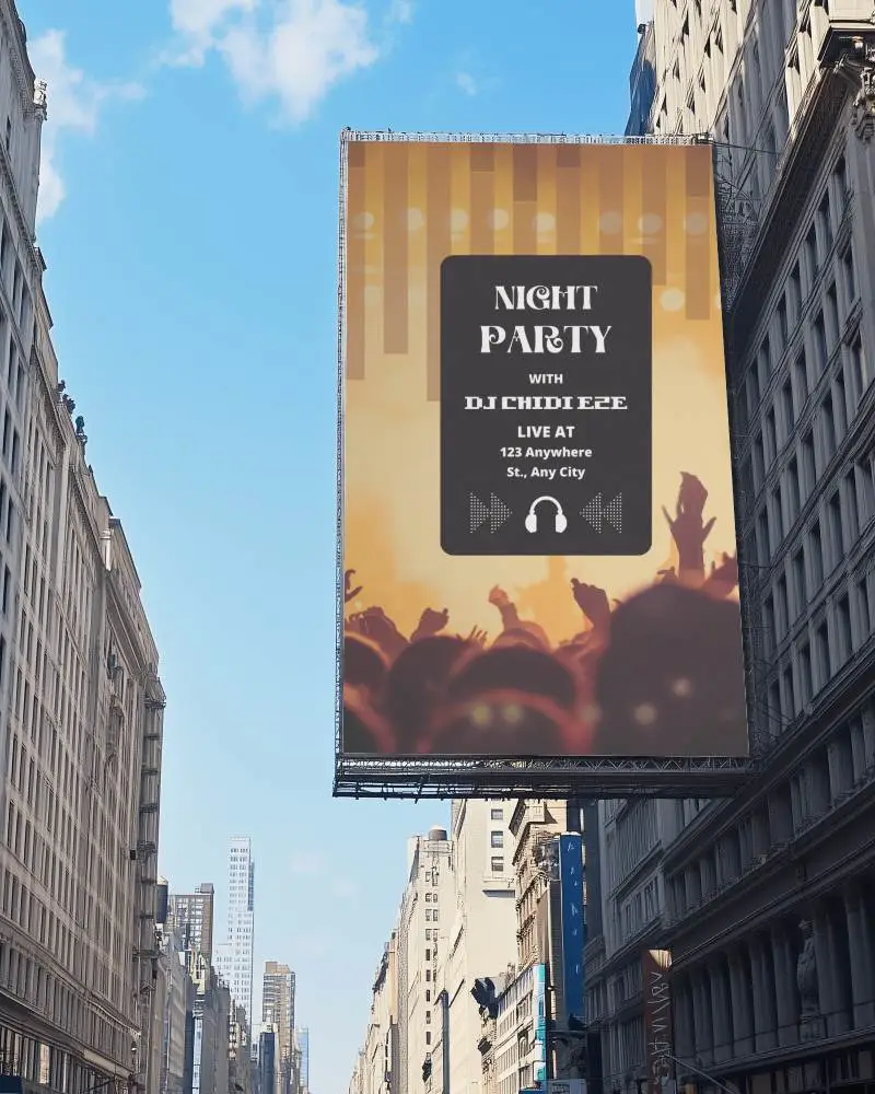 Urban Skyline Billboard Mockup With Classic Architecture And Modern Skyscrapers