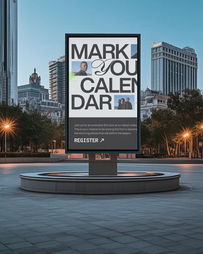 Wide Streetside Billboard Mockup In Residential Area Ideal For Campaign Launches Marketing Announcements And Brand Awareness