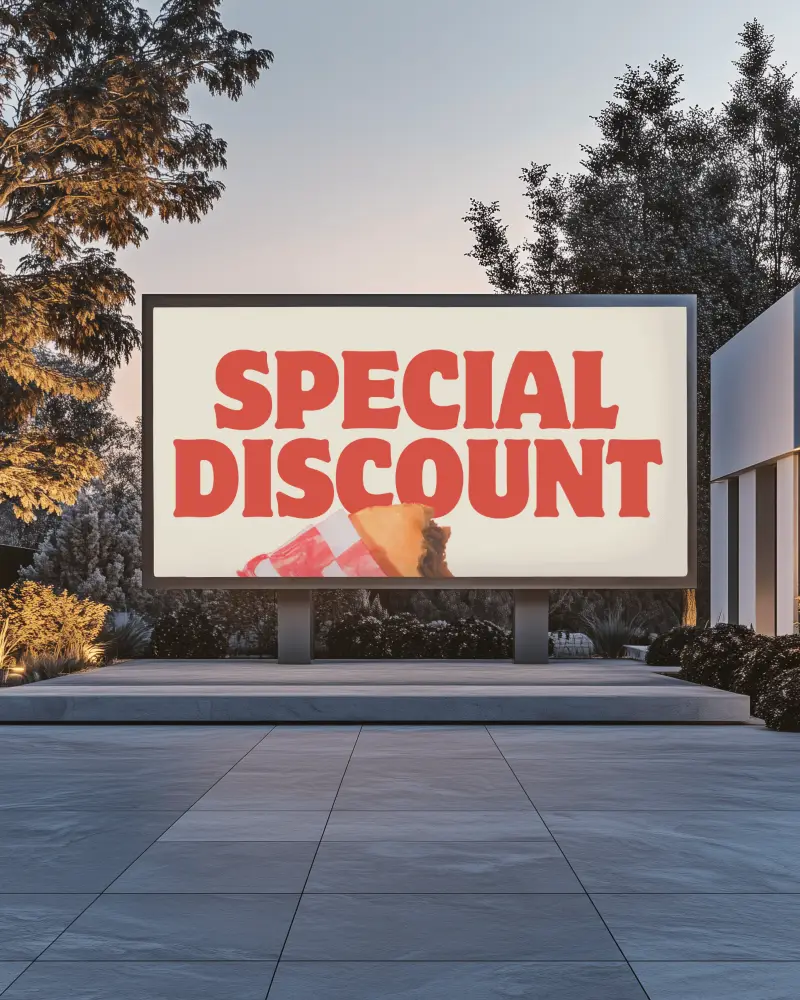 Large Outdoor Billboard Advertising Display In Modern Urban Environment For Brand Promotion