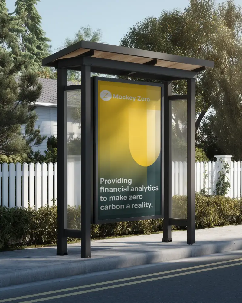 Bus Stop Advertisement Display With Clear Glass Sides For Outdoor Promotion 0318