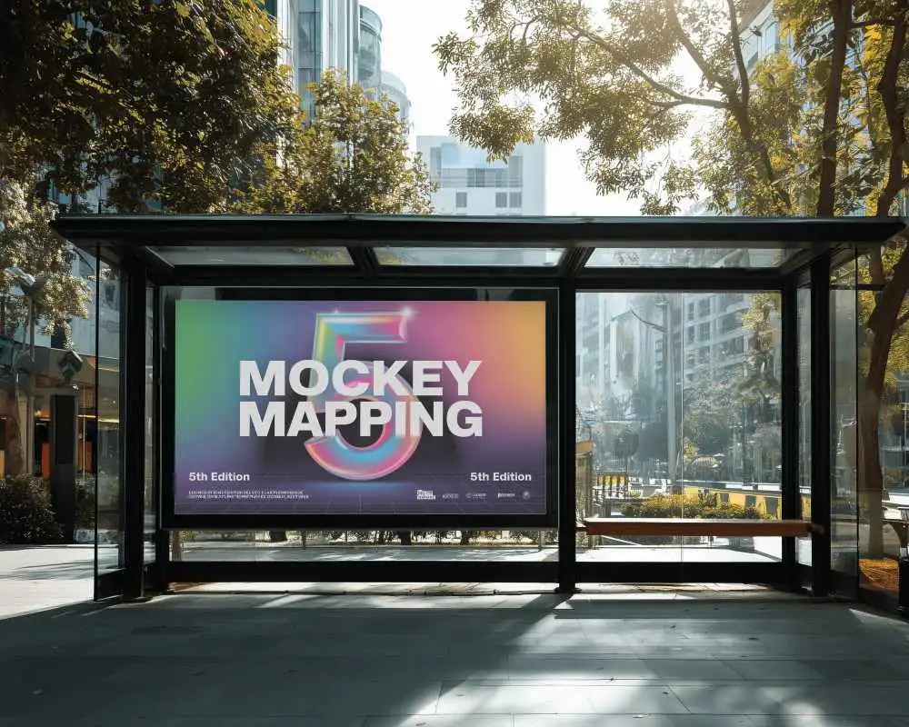 Empty Billboard At Public Transport Shelter Urban Environment City Outdoor 0322