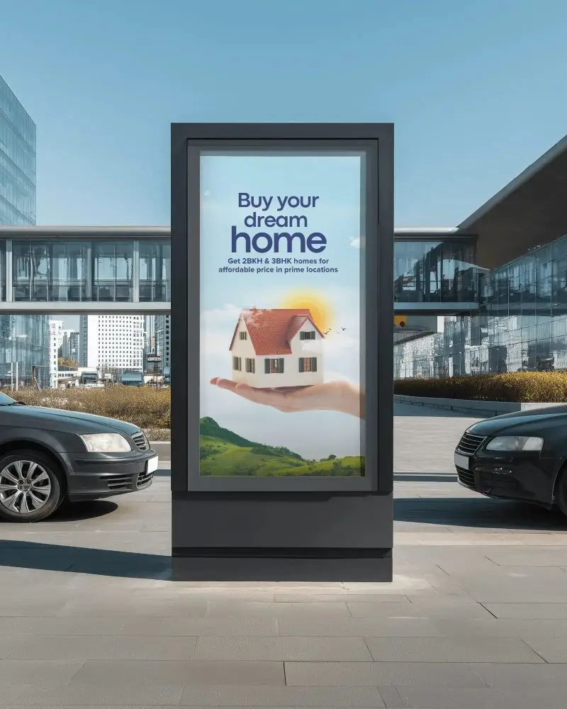 Urban Outdoor Billboard Mockup For Commercial Advertising In Cityscape Setting 0326